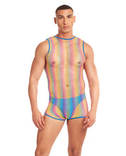 Load image into Gallery viewer, Rainbow Party Pride Star Mesh Singlet 2 pc Set - Rainbow