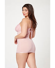Load image into Gallery viewer, Floral Mesh Chemise &amp; G-string Pink