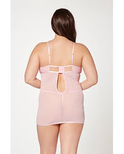 Load image into Gallery viewer, Floral Mesh Chemise &amp; G-string Pink