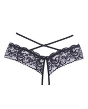 Load image into Gallery viewer, Adore Dare Me Cross Waist Open Lace Panty Black O-s