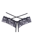 Adore Dare Me Cross Waist Open Lace Panty Black O-s