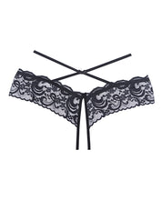 Load image into Gallery viewer, Adore Dare Me Cross Waist Open Lace Panty Black O-s