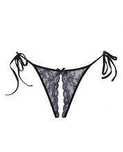 Load image into Gallery viewer, Adore Sugar Tie Side Open Lace Panty Black O-s