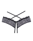 Adore Crayzee Open Panty W-criss Cross Waist Straps & Lace Black O-s