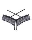 Adore Crayzee Open Panty W-criss Cross Waist Straps & Lace Black O-s