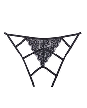 Load image into Gallery viewer, Adore Luv Web Strappy Open Front Panty Black O-s