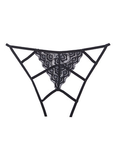 Adore Luv Web Strappy Open Front Panty Black O-s
