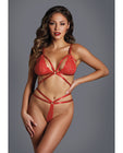 Adore The Flame Strappy Lace Bra & Thong