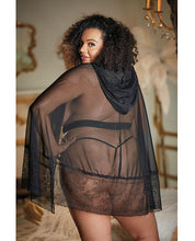 Load image into Gallery viewer, Lace &amp; Mesh Cape with attached Waist Belt