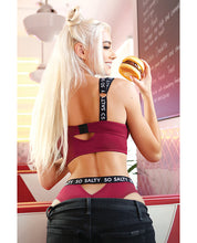 Load image into Gallery viewer, Vibes So Salty Long Line Bra &amp; Cheeky Panty Berry Bliss