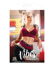 Load image into Gallery viewer, Vibes So Salty Long Line Bra &amp; Cheeky Panty Berry Bliss