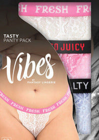 Vibes Tasty 3 Pack Thongs Assorted Colors 
