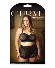 Load image into Gallery viewer, Curve Nova Star Halter Top &amp; Shorts Black