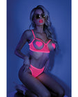 Glow Black Light Open Cup Bra & Panties