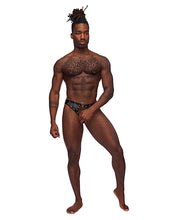Load image into Gallery viewer, Fetish Cyclops Nylon Spandex Pouchless Jock Strap Black